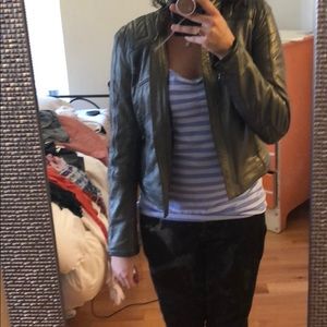 Moto silver leather jacket